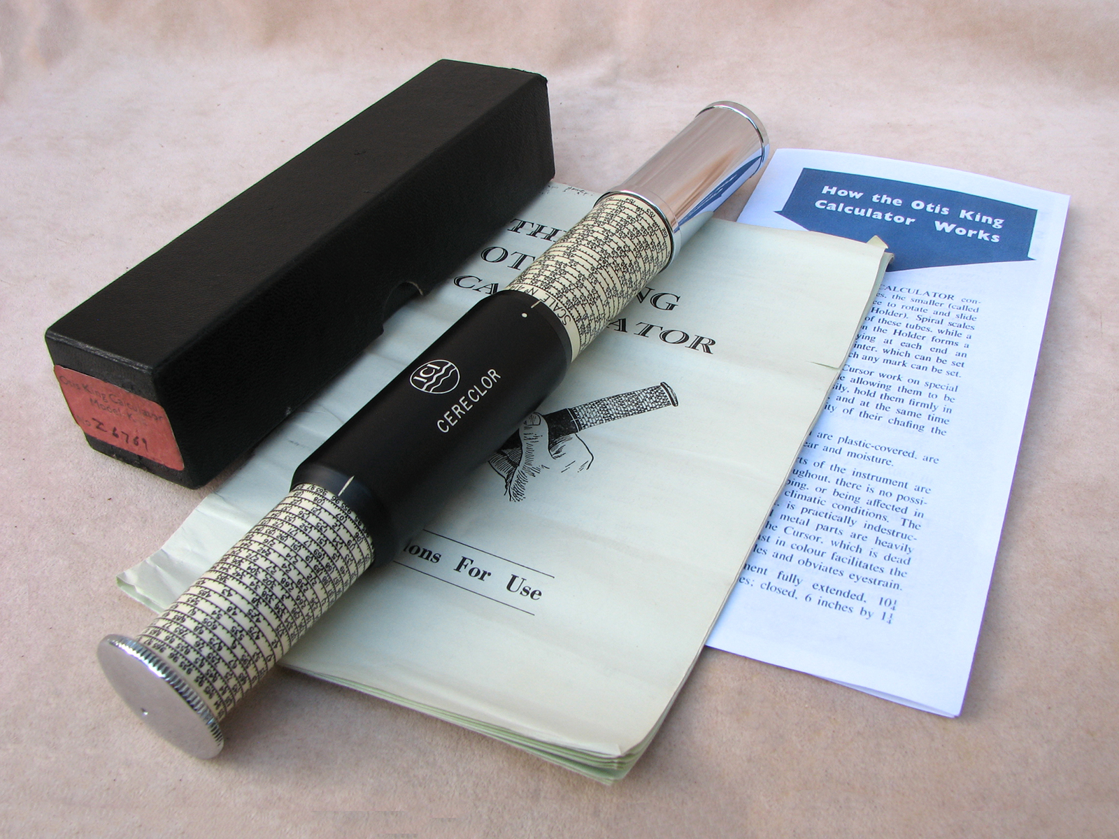 1960's Otis King Model K Type C sliderule engraved CERECLOR ICI